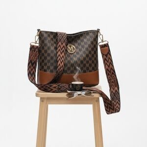 Brown and Black Patterned Women's Bag